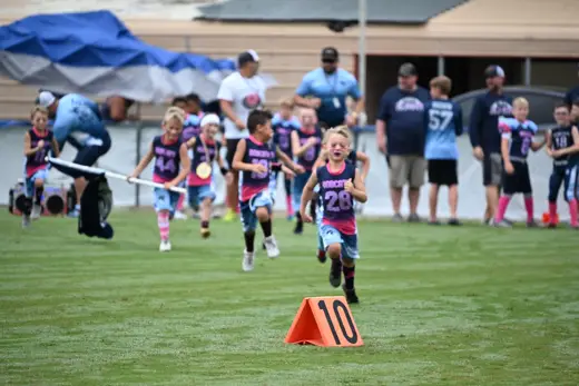 Bobcats 6U flag football action