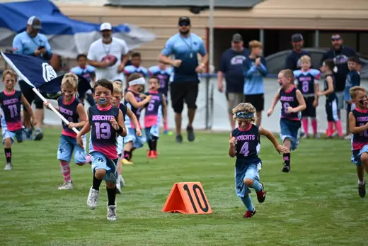 Bobcats 6U flag football action