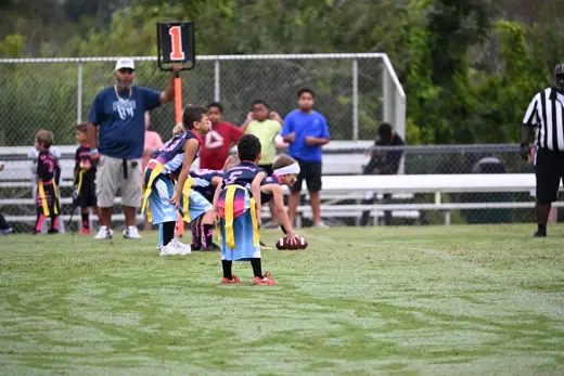 Bobcats 6U flag football action